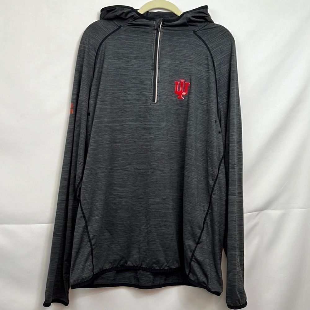 Level Wear Gray Indiana Hoosiers 1/4 zip hooded shirt size XL EUC